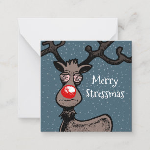Frohe Stressmas mit Rudolph Weihnachtskarte Mitteilungskarte