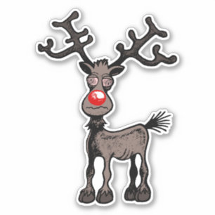 Frohe Stressweihnachten mit Rudolph dem Rentier Au Aufkleber