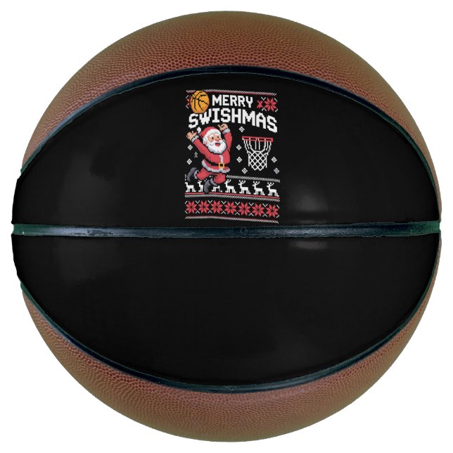 Frohe Swishmas Basketball hässliches Weihnachten X (Vorderseite)
