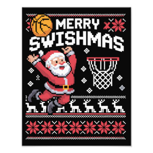 Frohe Swishmas Basketball hässliches Weihnachten X Fotodruck