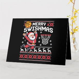 Frohe Swishmas Basketball hässliches Weihnachten X Karte