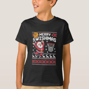 Frohe Swishmas Basketball hässliches Weihnachten X T-Shirt