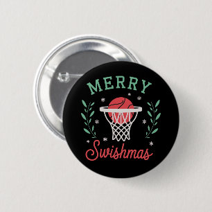 Frohe Swishmas Basketball Weihnachten Sport Xmas Button