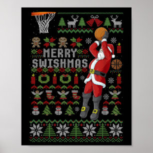 Frohe Swishmas hässlicher Weihnachts-Sketll Weihna Poster