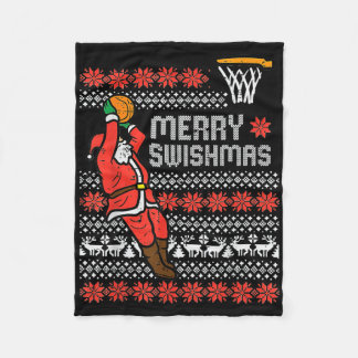 Frohe Swishmas hässlicher Weihnachtspullover Sketl Fleecedecke