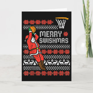 Frohe Swishmas hässlicher Weihnachtspullover Sketl Karte