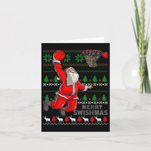Frohe Swishmas Santa Bysketbyll Byll Hässliches Ch Karte