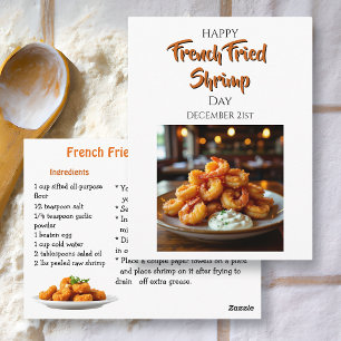 Frohe Tag der französischen frittierten Garnelen Postkarte