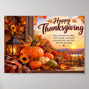 Frohe Thanksgiving-Segnungen Kürbisse 🎃 🦃 Poster