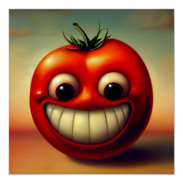 Frohe Tomate Poster (Vorderseite)