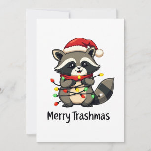 Frohe Trashmas Funny Raccoon Weihnachtsfeiertag Einladung