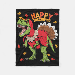 Frohe Trexgiving T Rex Dinosaur Truthahn Erntedank Fleecedecke