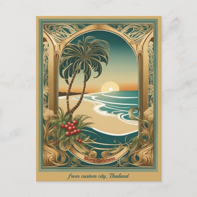 Frohe tropische Strandfeste Thailand Gruß Postkarte (Vorderseite)
