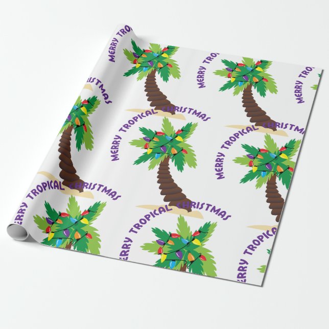Frohe tropische Weihnachten Geschenkpapier (Ungerollt)