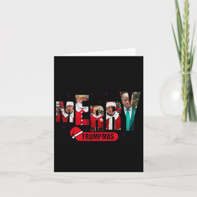 Frohe Trumpmas Santa Trump Weihnachts Pajamas Spaß Karte (Vorderseite)