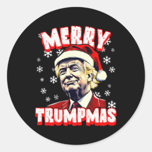 Frohe Trumpmas Weihnachten Trump Santa Trump Chris Runder Aufkleber