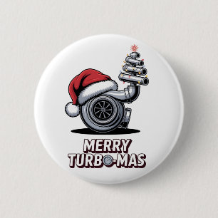 Frohe Turbomas Turbo Mechaniker Weihnachten Button