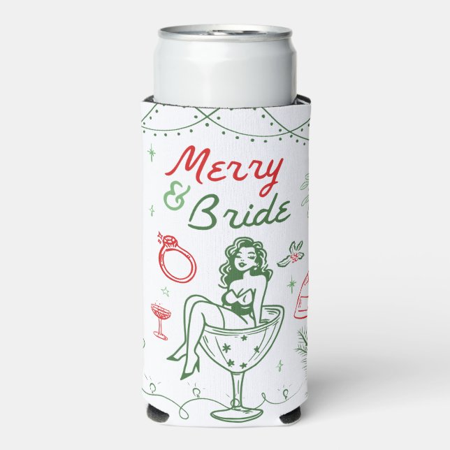 Frohe und Braut Weihnachten Bachelorette kann Cool Selters Dosenkühler (Seltzer Vorderseite)