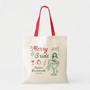 Frohe und Braut Weihnachten Junggesellinnenabschie Tragetasche