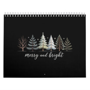 Frohe und helle Bäume Weihnachtsferien Winter Kalender