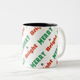 Frohe und helle festliche Rot Grün Weihnachten Wei Zweifarbige Tasse