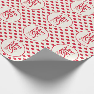Frohe und helle festliche Weihnachten rot Geschenkpapier