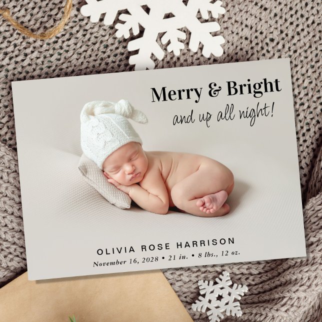 Frohe und helle Foto Weihnachtsgeburt Ankündigung (A beautiful and unique way to introduce family and friends to your Christmas  baby)