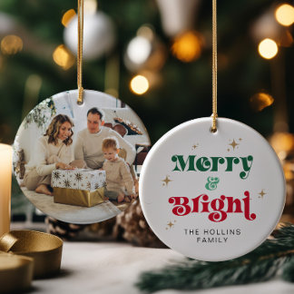 Frohe und helle Foto Weihnachtsschmuck Retro Ornament