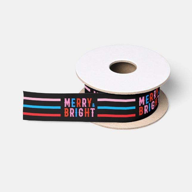 Frohe und helle frohe Weihnachts-Party Ribbon Satinband (Spule)