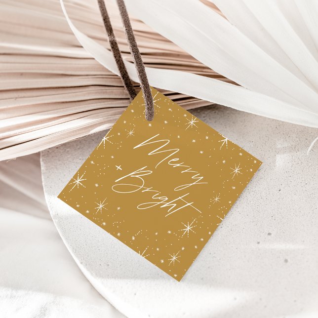 Frohe und helle Gold Weihnachten Geschenkanhänger (Von Creator hochgeladen)