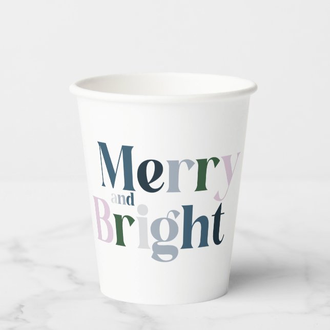 Frohe und helle grüne Weihnachten Pappbecher (Vorderseite)