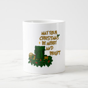 Frohe und helle grüne Weihnachtskerzen Tasse