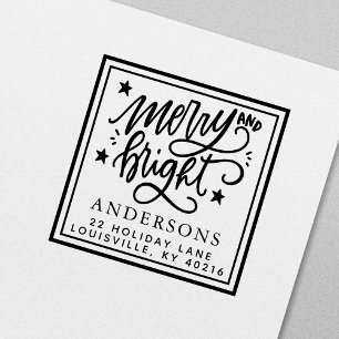 Frohe und helle Hand Brief Weihnachtsadresse Permastempel