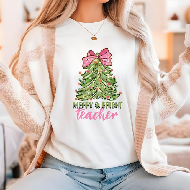 Frohe und helle Lehrer Weihnachtsbaum Shirt (Von Creator hochgeladen)