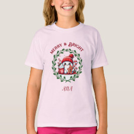 Frohe und helle moderne Weihnachtszeit T - Shirt