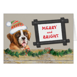 Frohe und helle Niedliche Boxer Dog Weihnachten