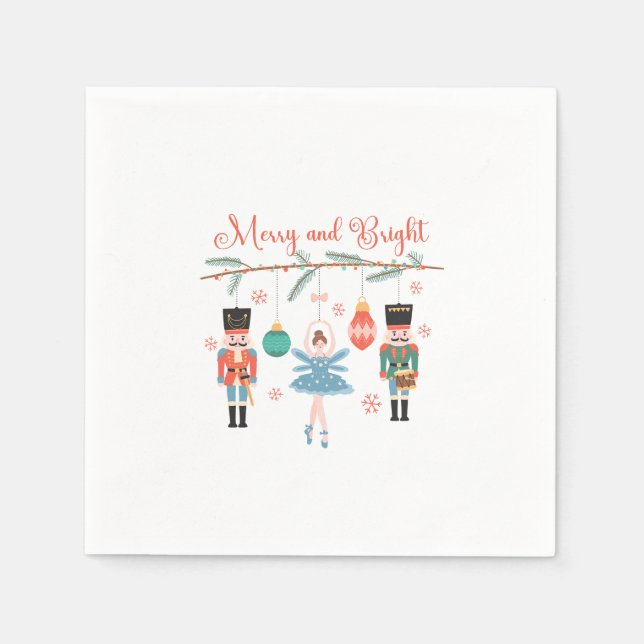 Frohe und helle Nutcracker Ballett Weihnachten Serviette (Vorderseite)