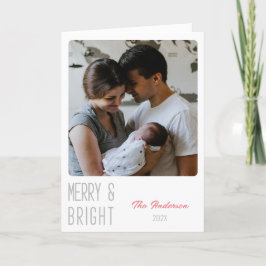 Frohe und helle personalisierte Foto Weihnachtskar Dankeskarte