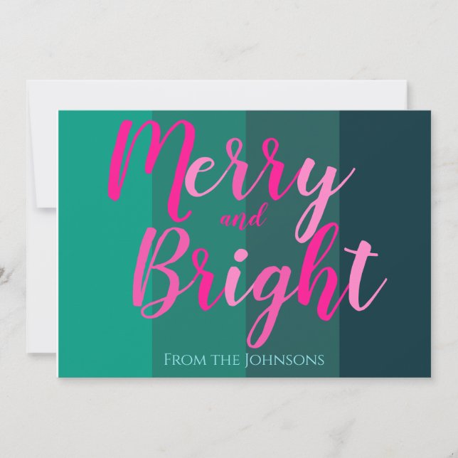 Frohe und helle Rosa und grüne Weihnachten (Vorderseite)