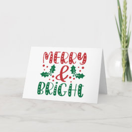 Frohe und helle rote grüne Feiertage Weihnachten Karte