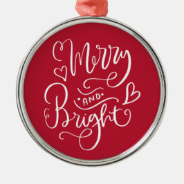 Frohe und helle rote Weihnachten Ornament Aus Metall