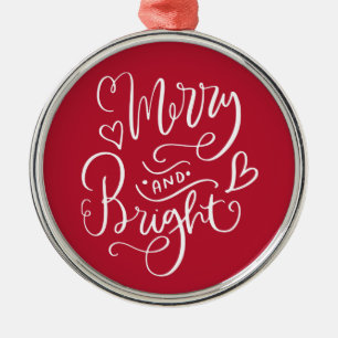 Frohe und helle rote Weihnachten Ornament Aus Metall