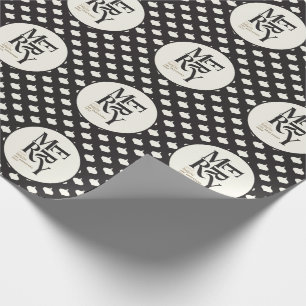 Frohe und helle schwarze und goldene Weihnachten Geschenkpapier