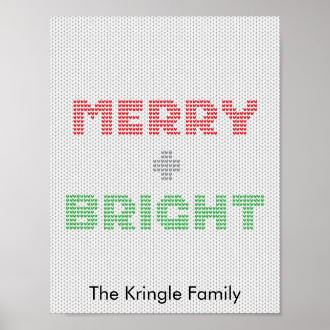 Frohe und helle Typografie Weihnachtssüßer Poster (Vorne)