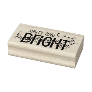Frohe und helle Weihnacht-Gummikunst-Briefmarke Gummistempel