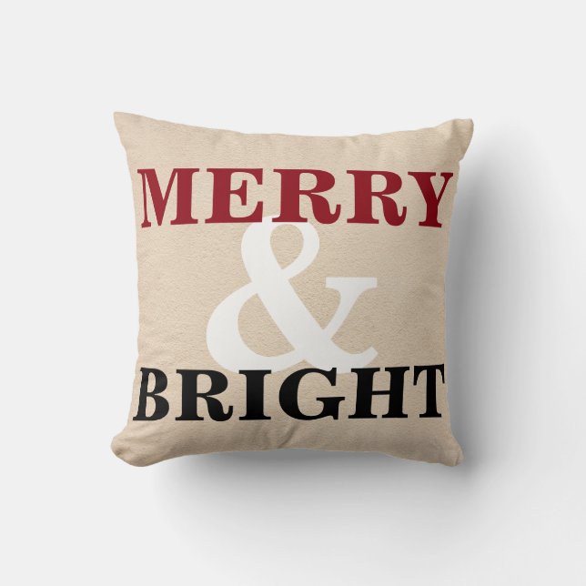 Frohe und helle Weihnachten Kissen (Vorderseite)