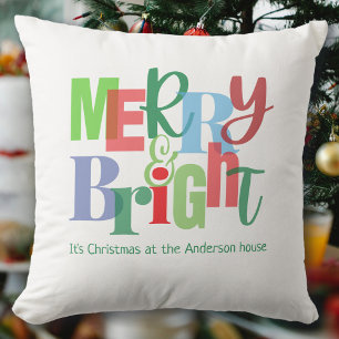 Frohe und helle Weihnachten Kissen