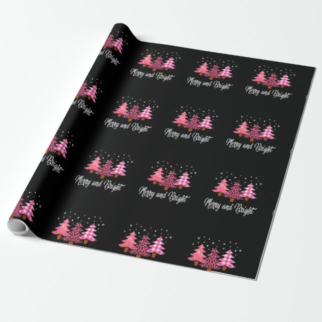 Frohe und helle Weihnachten Pajamas Leopard Famili Geschenkpapier (Ungerollt)