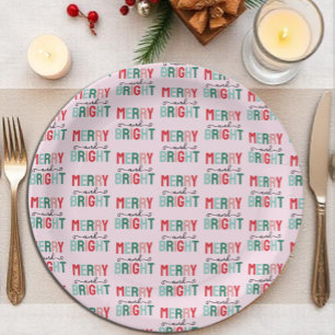 Frohe und helle Weihnachten Pappteller