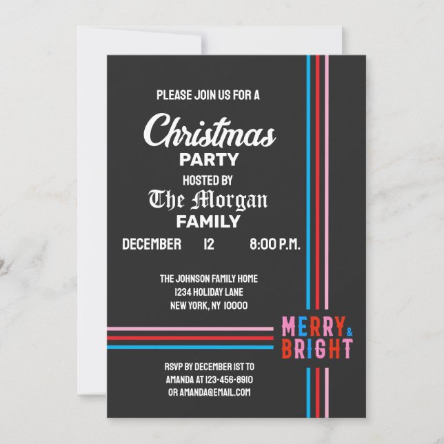 Frohe und helle Weihnachten Party Einladung (Vorderseite)